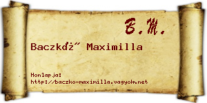 Baczkó Maximilla névjegykártya